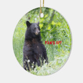 黒熊を飾ったクリスマスオーナメント セラミックオーナメント (左)