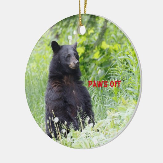 黒熊を飾ったクリスマスオーナメント セラミックオーナメント (左)