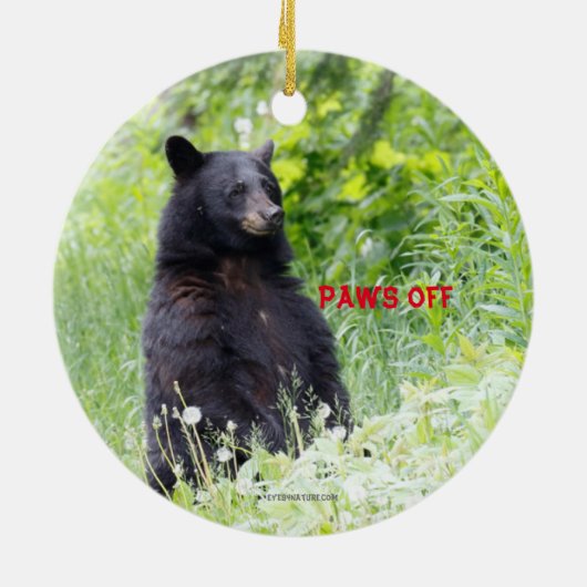 黒熊を飾ったクリスマスオーナメント セラミックオーナメント (裏面)