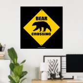 黒熊クロッシングXINGロードサインアートポスター ポスター (ホームオフィス)