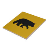黒熊シルエット-カスタム背景色 タイル (側面)