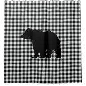 黒熊チェック柄シャワーカーテン シャワーカーテン (正面)