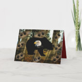 黒熊ハゲのワシ熊の手のプリント荒野 カード (裏面)