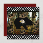 黒熊ハゲのワシ熊の手のプリント荒野 サンキューカード (正面/裏面)