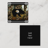 黒熊ハゲのワシ熊の手のプリント荒野 スクエア名刺 (正面/裏面)