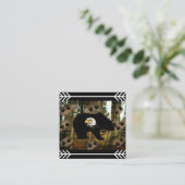 黒熊ハゲのワシ熊の手のプリント荒野 スクエア名刺 (スタンド正面)