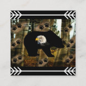 黒熊ハゲのワシ熊の手のプリント荒野 スクエア名刺 (正面)