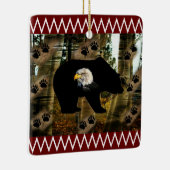黒熊ハゲのワシ熊の手のプリント荒野 セラミックオーナメント (右)
