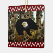 黒熊ハゲのワシ熊の手のプリント荒野 セラミックオーナメント (左)