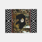 黒熊ハゲのワシ熊の手のプリント荒野 フリースブランケット (正面(横))