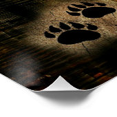 黒熊ハゲのワシ熊の手のプリント荒野 ポスター (コーナー)