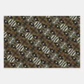 黒熊ハゲのワシ熊の手のプリント荒野 ラッピングペーパーシート (正面3)