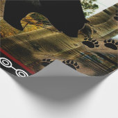 黒熊ハゲのワシ熊の手のプリント荒野 ラッピングペーパー (角)