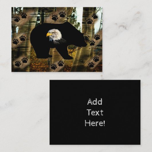 黒熊ハゲのワシ熊の手は荒野Sをプリント 名刺 (正面/裏面)
