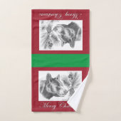 黒熊メリークリスマス バスタオルセット (ハンドタオル)