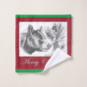 黒熊メリークリスマス バスタオルセット (ウォッシュタオル)