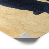 黒熊ワイルドライフアートポスターフェイクw-Parchment BG ポスター (角)