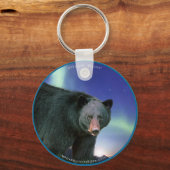 黒熊絵画の キーホルダー (正面)