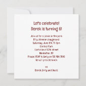 黒熊食べのケーキ誕生日の招待 招待状 (裏面)