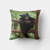 黒熊、アメリカアカネ、木に生えた子熊 クッション (裏面)