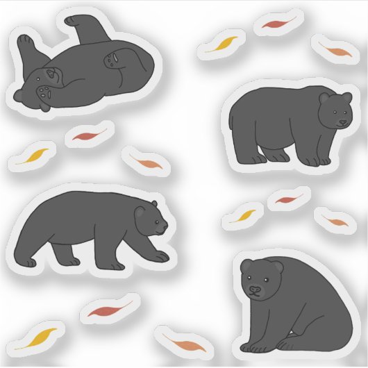 黒熊 シール (正面)