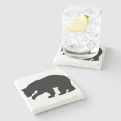 黒熊 ストーンコースター (横)