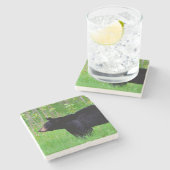 黒熊 ストーンコースター (横)