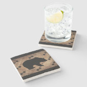 黒熊 ストーンコースター (横)