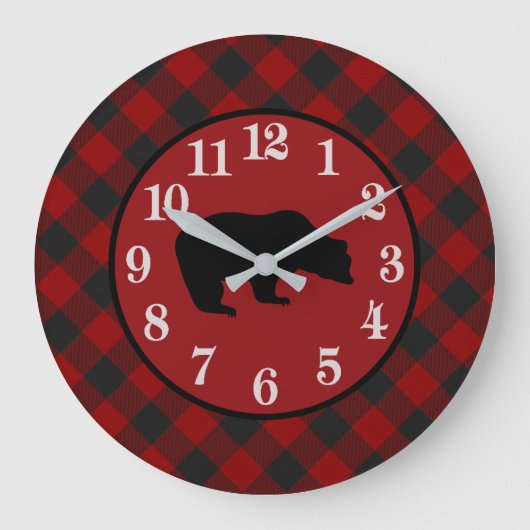 黒熊 ラージ壁時計 (正面)