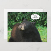 黒熊 – "誰が養殖を？" ポストカード (正面/裏面)