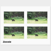 黒熊 長方形シール (シート)