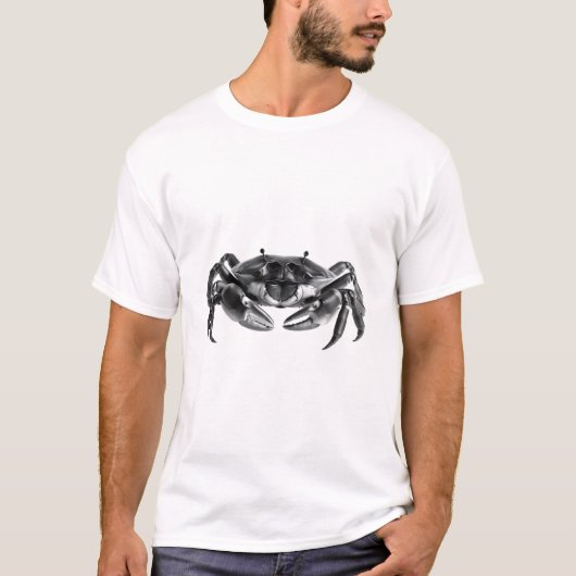 黒熱狂すると白のカニTシャツ Tシャツ (正面)