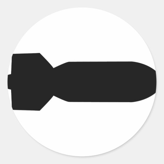 黒爆弾のアイコン ラウンドシール (正面)