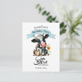 黒牛の誕生日ボーイ ポストカード (スタンド正面)