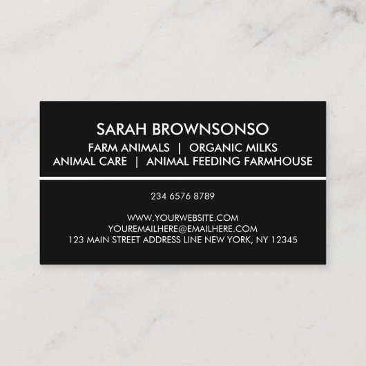 黒牧畜牛羊ヤギ豚 名刺 (裏面)