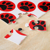 黒犬が赤い水玉模様 ジグソーパズル (側面)