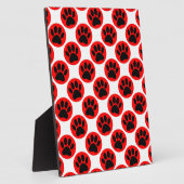 黒犬が赤い水玉模様 フォトプラーク (側面)