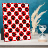 黒犬が赤い水玉模様 フォトプラーク (側面)