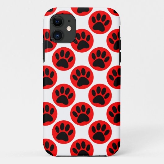 黒犬が赤い水玉模様 Case-Mate iPhoneケース (裏面)