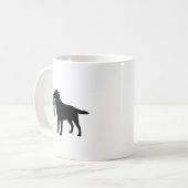 黒犬が7月4日愛国米国旗を掲げる コーヒーマグカップ (正面左)