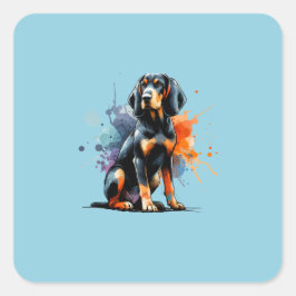 黒犬とタンコンハウンドッグ スクエアシール