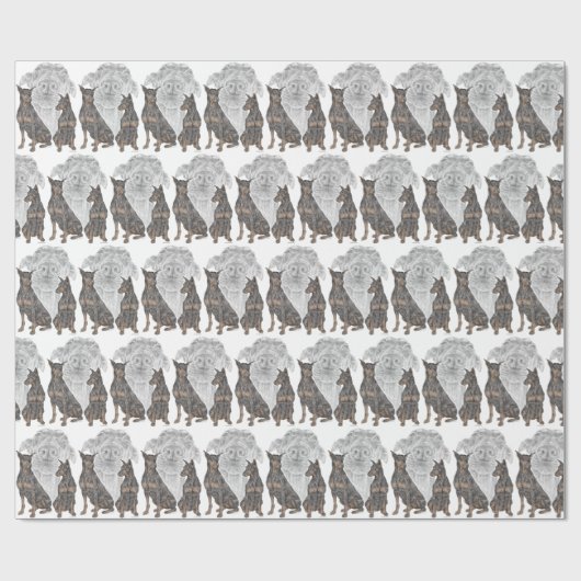 黒犬とタン犬 ラッピングペーパー (フラット)