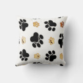 黒犬と丹犬の犬の足は白く印刷 クッション (裏面)