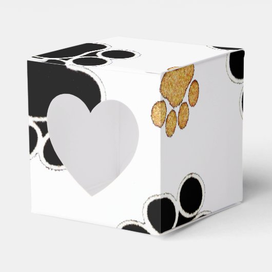 黒犬と丹犬の犬の足は白く印刷 フェイバーボックス (正面サイド)