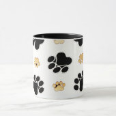 黒犬と丹犬の犬の足は白く印刷 マグカップ (中央)