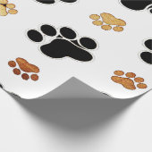 黒犬と丹犬の犬の足は白く印刷 ラッピングペーパー (角)