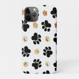 黒犬と丹犬の犬の足は白く印刷 iPhone 11 PROケース