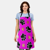 黒犬と丹犬の犬の足 エプロン (着用した状態)