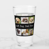 黒犬と白最高の犬のパパEver 6 Photo Collage タンブラーグラス (裏面)