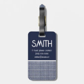 黒犬と白犬の歯布、カラーブロック ラゲッジタグ (裏面縦)